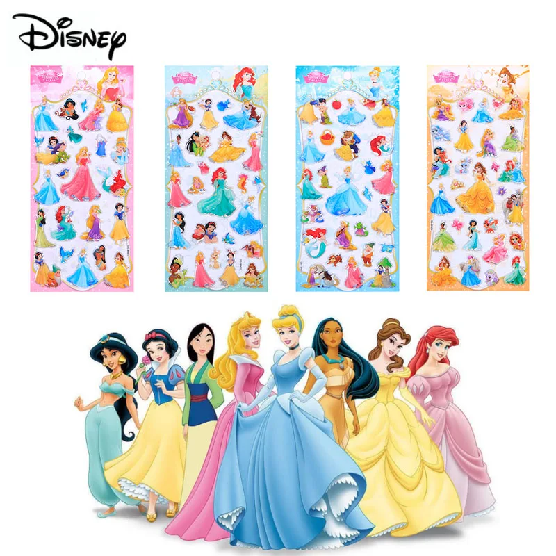 

8pcs/Set Classics Disney Princess Cute Cartoon Stickers Scrapbooking Stickers Children Kids Toy For Phone Notebook Message