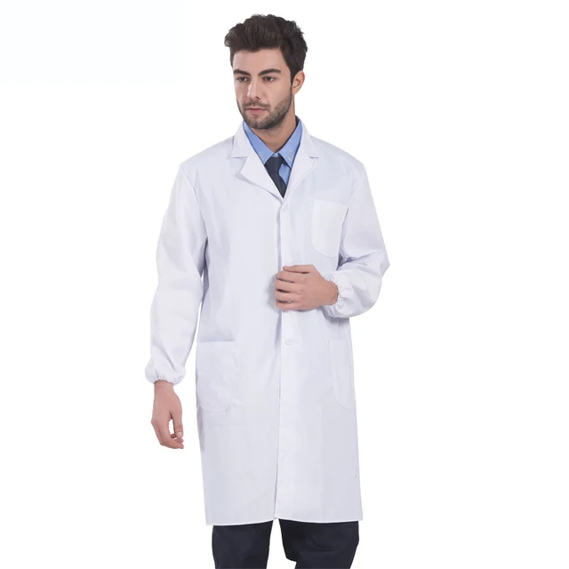 Doctor uniform men and women doctor clothing solid color white