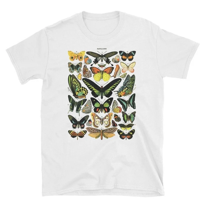 Kuakuayu HJN винтажная модная футболка с бабочками, Женская милая летняя футболка с короткими рукавами, модная одежда