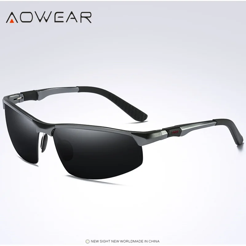 AOWEAR Sportsolglasögon utan båge för män Herr Porlariserad kvalitets spegel Solglasögon Man Lättviktsglasögon utomhus Gafas_voghion.com