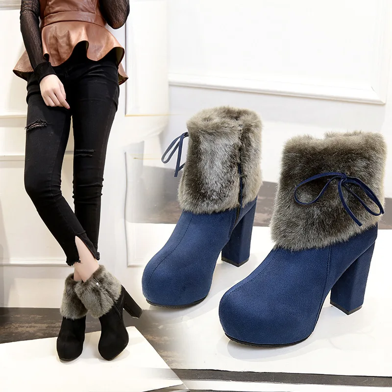 Peluche Fourrure Talon Plate Étanche Cheville Botte Spry Femme Bottes Femmes Chaussons Chaussures Talons 1 D'hiver Raquettes En 2018 2 forme zz7RpwqZ