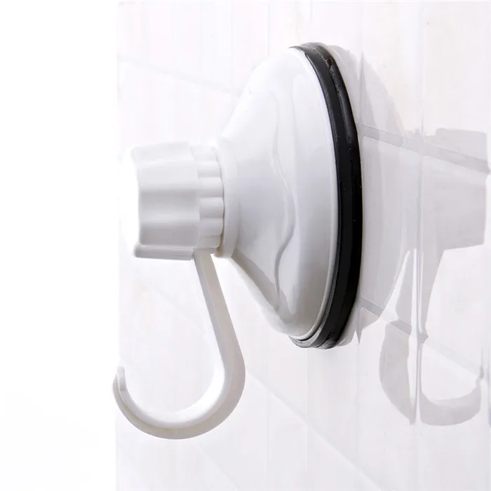 Plastic Hook Rack Single Suction cup Nut installation Bathroom Kitchen