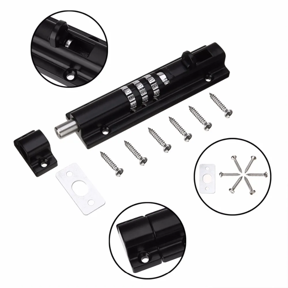 

Safety Door Bolt Lock Keyless Latch Bolt Lock Resettable For Gate Shed Garage Cabinet High Quality Mayitr Brand New 2 Colors