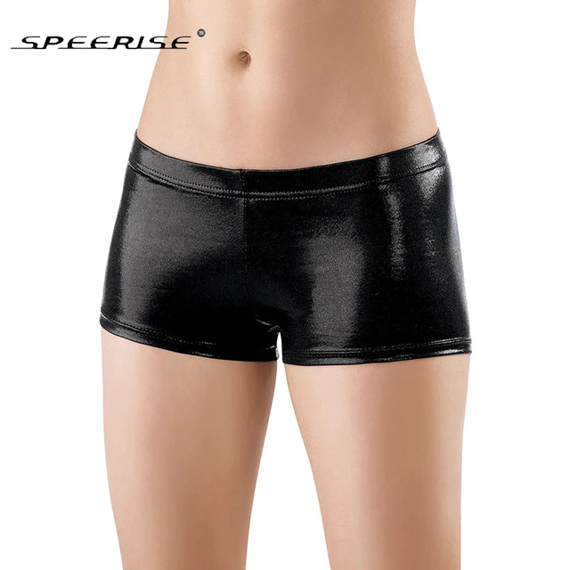 Speerise Womens Shiny Metallic Sexy Shorts Dance Nylon Lycra Spandex Jazz Schwarz Gold Shorts Fitness Low Speerise Womens Shiny Metallic Sexy Shorts Dance Nylon Lycra Spandex Jazz Schwarz Gold Shorts Fitness Low