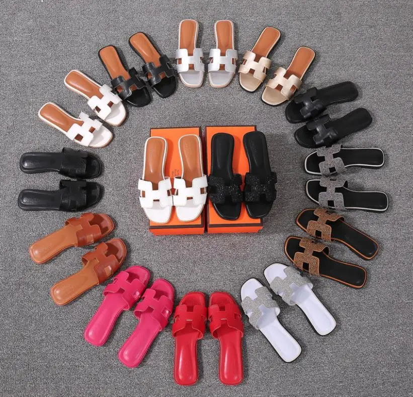 

2019 new slippers casual slippers female summer rhinestones word drag beach shoes wear female sandals