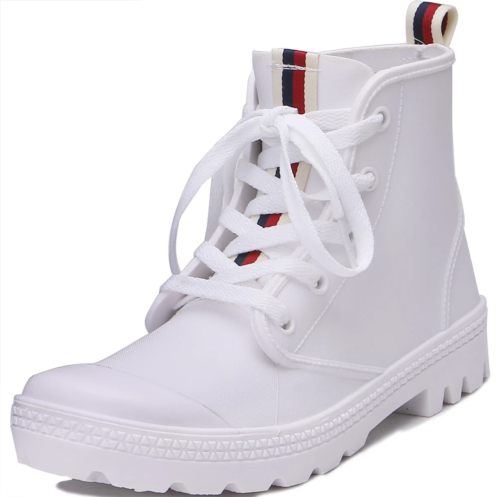 TONGPU Casual Skateboard Style Waterproof Lace-Up Rainboots 126-400 |