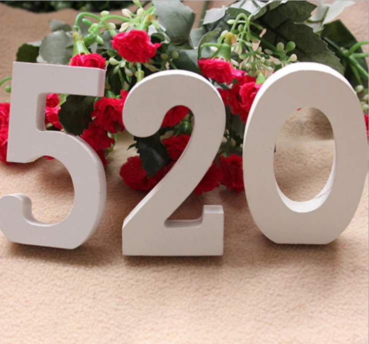 

Wooden Arabic numerals cipher cypher Word Showing Polished White Painted Letters White Number For Party home Wedding Decoration