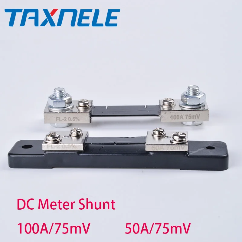 

General Use For DC Meter DC 100A/75mV 50A/75mV Shunt Resistor for Analog Amp Panel Current Meter Ammeter Shunt