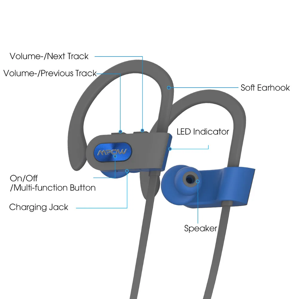 Mpow Flame Bluetooth 4 1 IPX7 водонепроницаемые наушники с шумоподавлением гарнитура