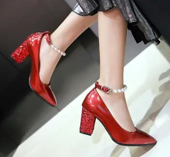 

Patent Leather Sapato Feminino Plus Size 22-62 Zapatos Mujer Women Wedding Shoes Woman High Heels Ladies Pumps Girls BYB16121