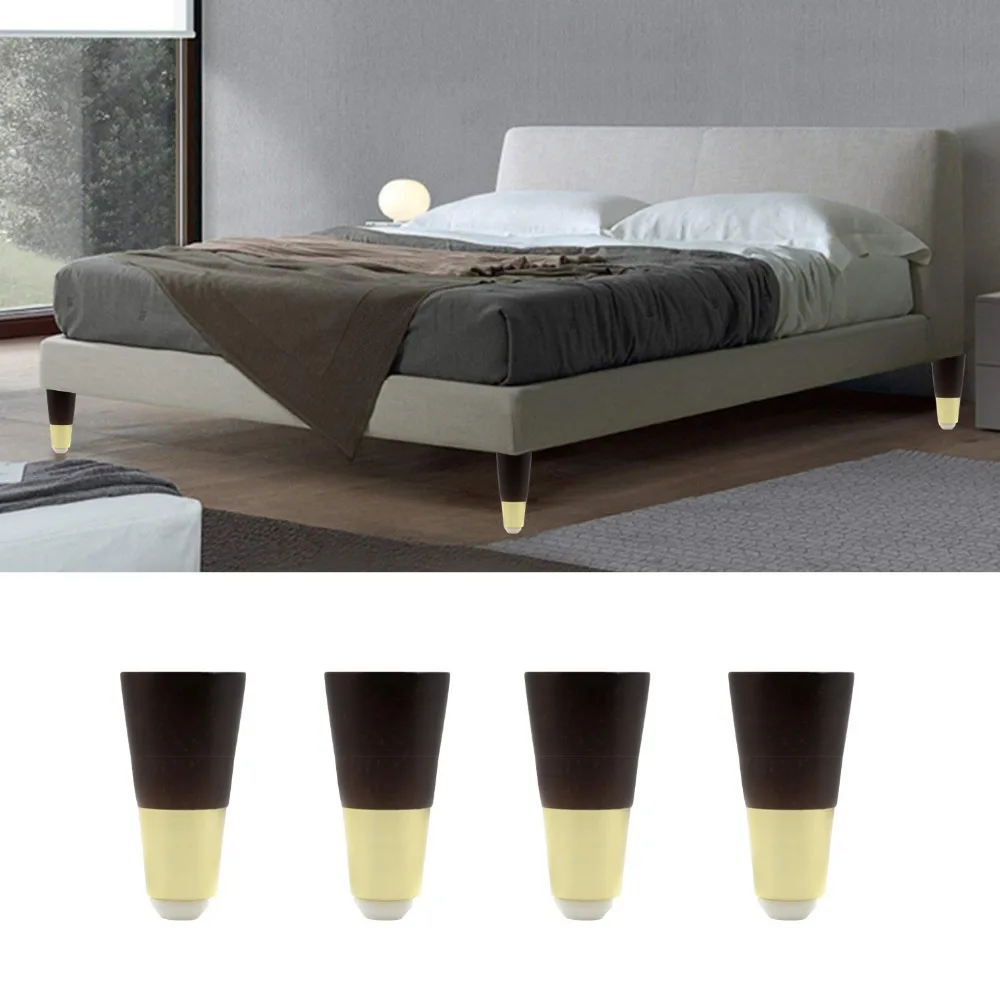 90X48X27 мм орех цветной цинк сплав деревянные ножки для мебели в форме конуса деревянные ножки для шкафов мягкий стол набор из 4