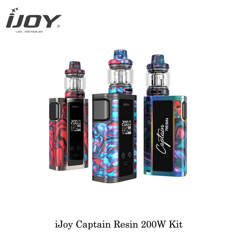 Электронные сигареты IJoy Captain Resin 200 Вт TC бокс мод комплект с двойным аккумулятором