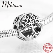 Настоящее серебро 925 проба Древо жизни Семья вырос в Любовь Подвески из бисера для ювелирных изделий fit очарование Пандоры браслет