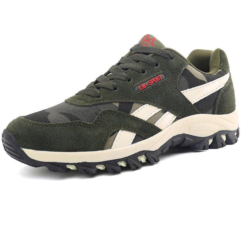 

High Quality Outdoor Leather Women Hiking Shoes Non-slip Rubber Female Sport Shoes Camouflage Sneakers Mountain Camping Shoes