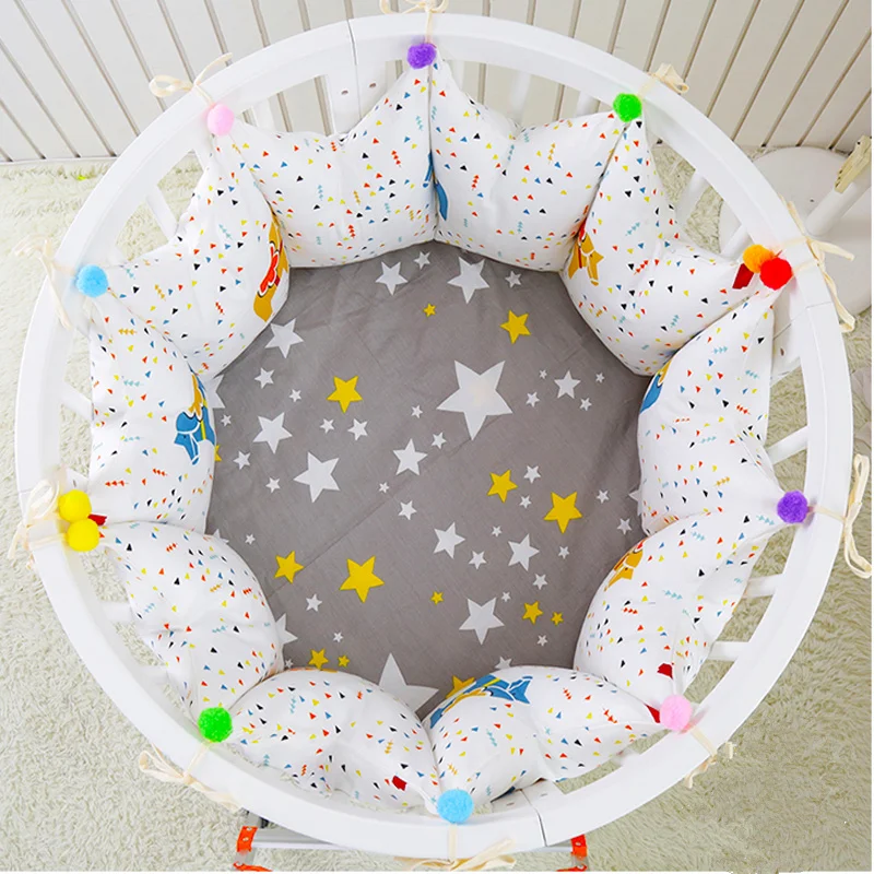 5pcs Set Nordic Style Round Rectangle Oval Shape Baby Crib Bumpers