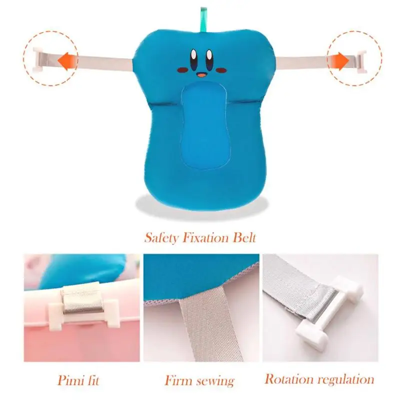 Подушка для ванны для новорожденных, портативный детский душ для купания, Коврик для ванны, нескользящий стульчак для ванной, подвесная Пряжка, сиденье