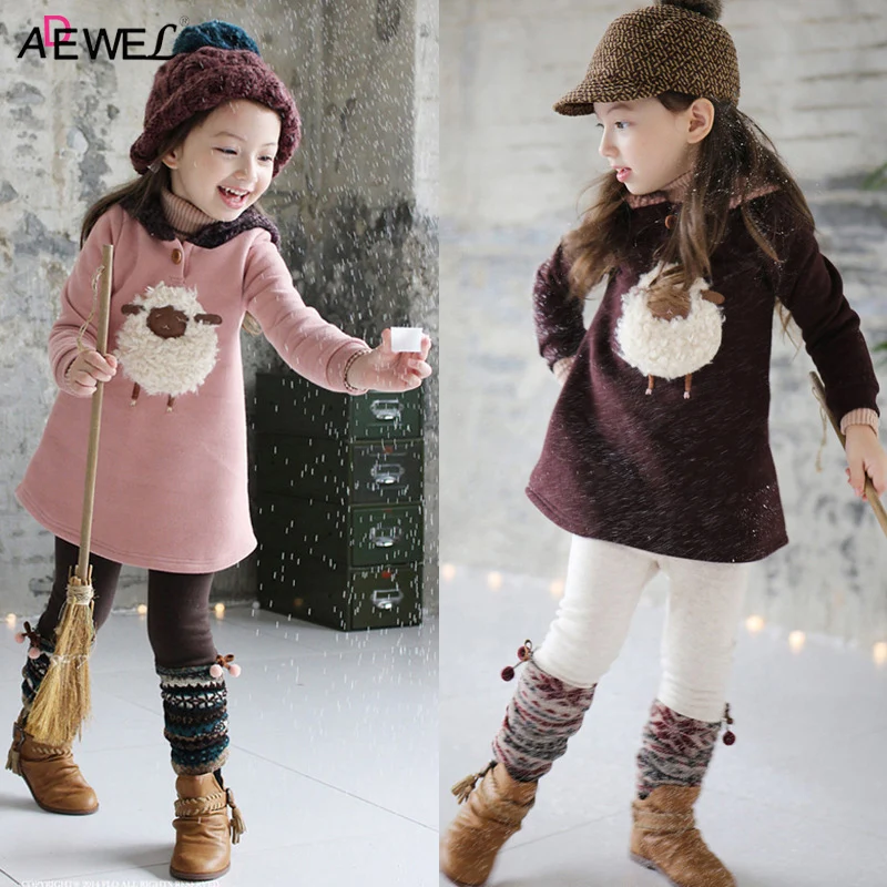 Goede 2 3 4 5 6 7 8 jaar Meisjes Jurk 2018 Herfst Winter Kids Jurken voor Meisjes Fluwelen Lange Mouw hooded Dikke Warme Kinderen Kleding