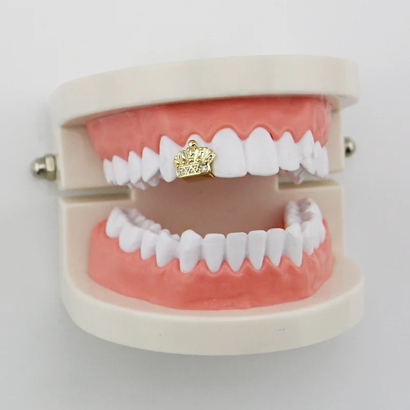 Omyfun Топ Корона grillz хип-хоп один грили золото Цвет зубы грили зубные зубы Хэллоуин вечерние Для мужчин Для женщин Bijoux зуб Ювелирные