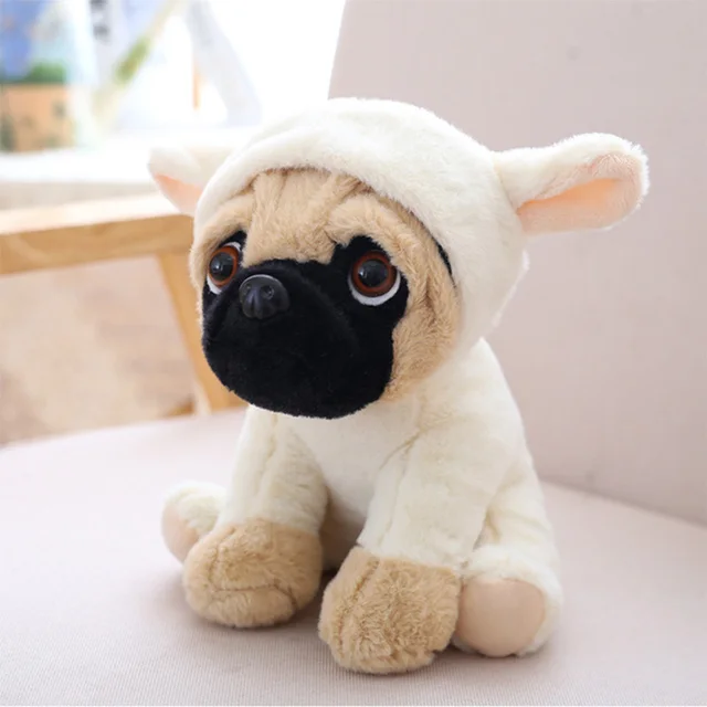 1Pcs 20CM simulation plush sable dog pug plush toy doll, cute animal Shiba, children's toys holiday gifts Stuffed Simulation Dog