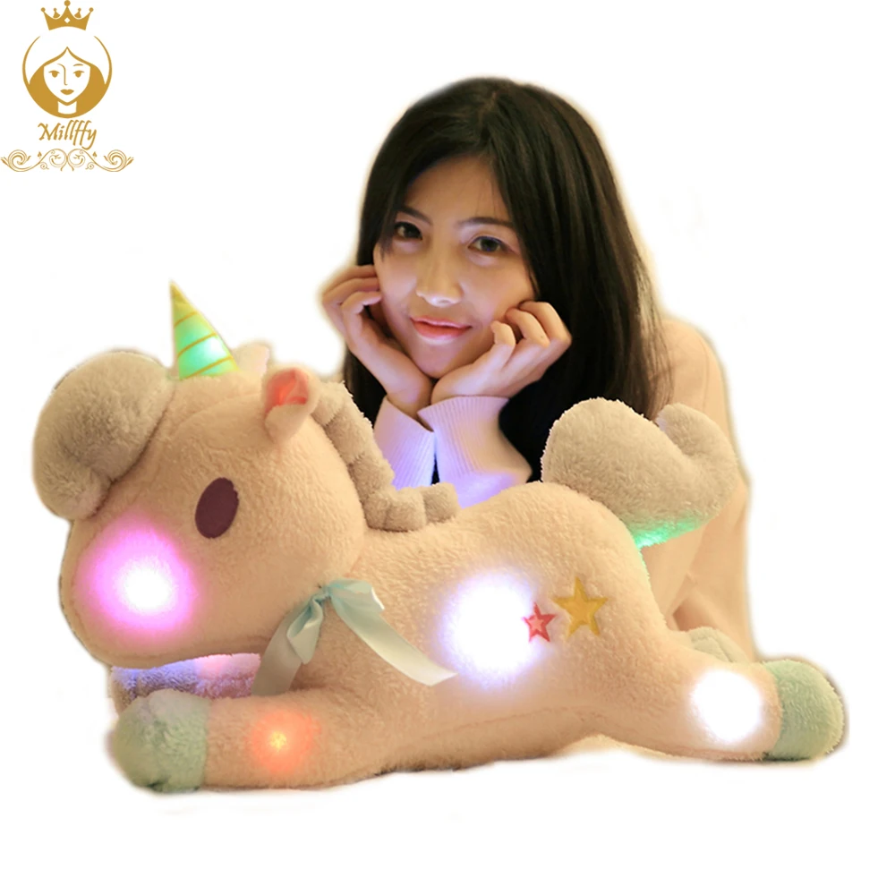 Millffy 1 pic светящийся игрушечный Единорог светодиодный свет и ordinar Единорог светящиеся подушки Авто Цвет вращение подарок на день рождения