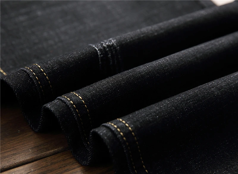 Мужские дизайнерские Стрейчевые тонкие джинсы новые мужские молодежные вышитые вымытые тонкие потертые Лоскутные мотоциклетные брюки средней талии