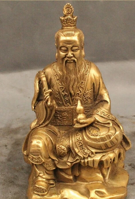

Details about 7" China Chinese Taoism Brass Sitting High Lord Laojun Taoist Buddha God Statue R0715