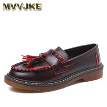 MVVJKE/43, большие размеры, женская обувь на плоской подошве, высокое качество, Кожаные Туфли-броги с кисточками и бантиком, винтажные туфли без задника на платформе с бахромой
