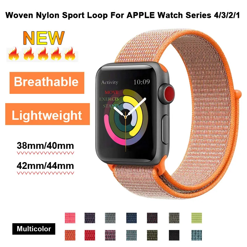 Оранжевая спортивная петля для Apple Watch Series 4 40 мм 44 мм нейлоновый ремешок 38 мм 42 мм браслеты для Iwatch 3