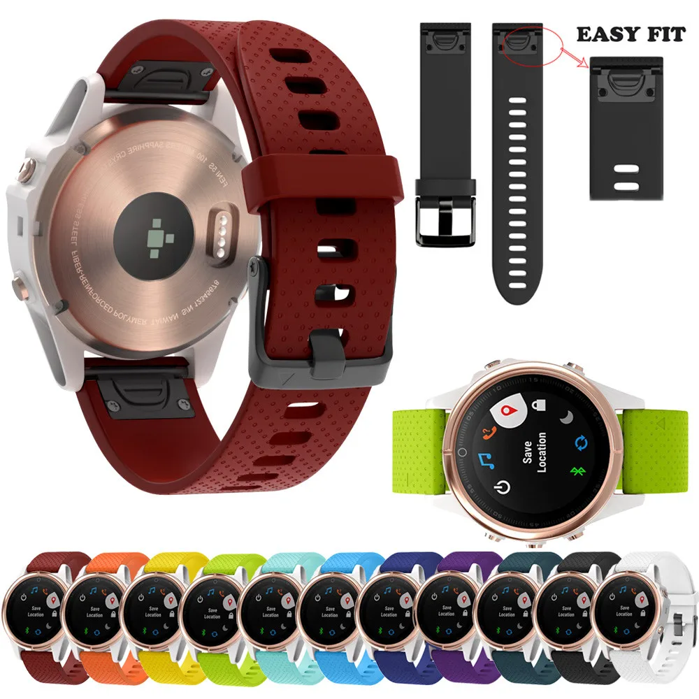 

20MM Replacement Silicone Quick Release Easy Fit Wirstband For Garmin Fenix 5s Plus Watch Strap Correas de reloj