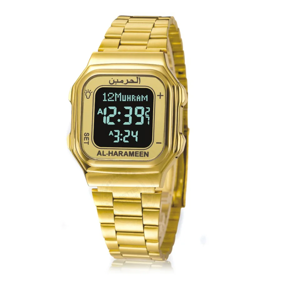 

Kids Azan Watch with Pray time for All Islam Area Azan Wristwatch with customized name display Best Muslim Gift