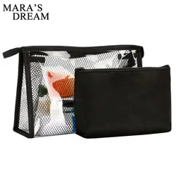 Mara's Dream женские косметические шкатулки 2 шт. ПВХ прозрачная Водонепроницаемая женская сумка на молнии Повседневная трендовая простая