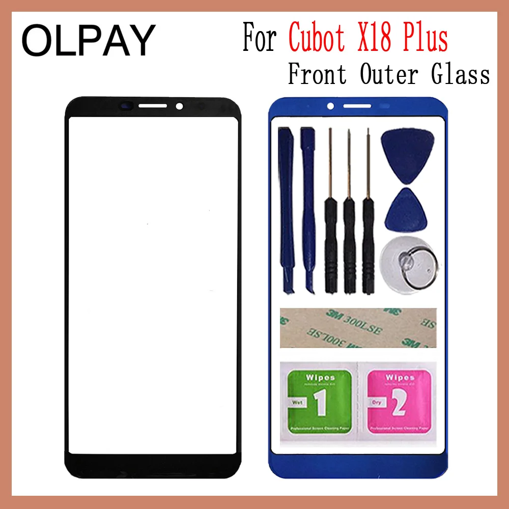 OLPAY 5,99 дюймов для Cubot X18 Plus Сенсорная панель передняя внешняя стеклянная линза сенсорный экран без ЖК дигитайзера