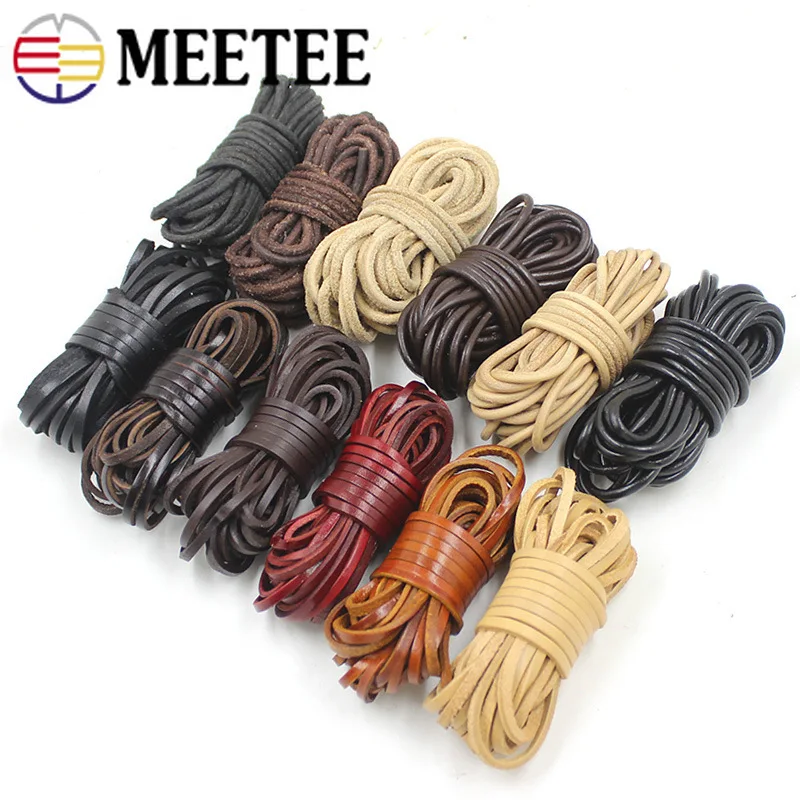 Meetee 5 метров 3-30 мм черный мягкий плоский кожаный шнур веревка DIY ожерелье браслет ювелирные изделия для изготовления одежды сумки края аксессуары
