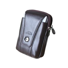 Для мужчин талия бедра сумка Мужская поясная сумка натуральная кожа чехол петли Хип бум кошелек сумка поясная сумка Повседневное портмоне сумки