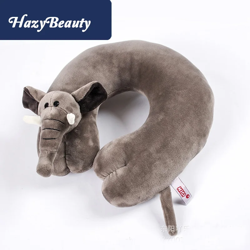 Милая подушка для шеи животное u-образная Лев/Слон/Жираф/обезьяна подушка для автомобильных путешествий для самолета офиса мягкая плюшевая игрушка подарок