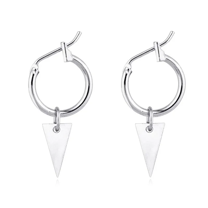 

Gypsy Endless Circle Hoop Earrings Handmade Silver Color Simple Small Triangle Earring For Women Men Chic Bijoux Jewelry