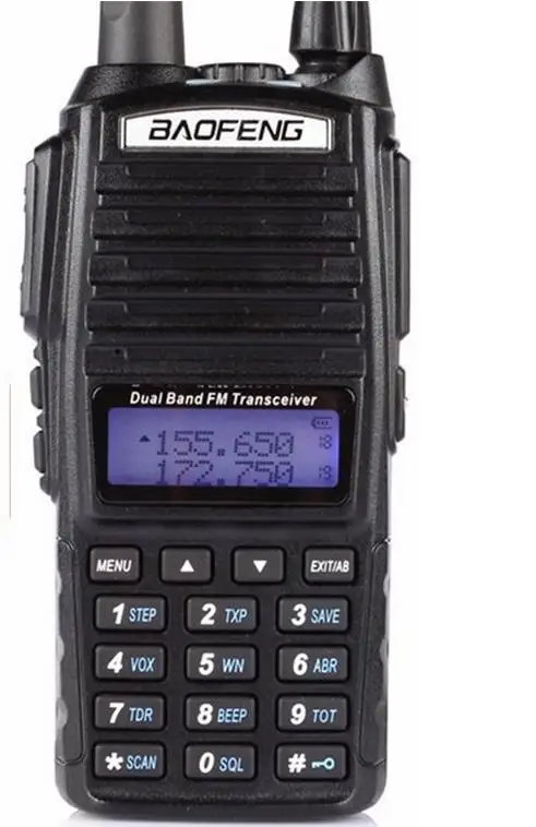 Профессиональный двухдиапазонный vhf uhf рация 10 км PTT Vox для портативной CB радиостанции Handy Radio uv82 baofeng UV-82 handphone - Цвет: Черный