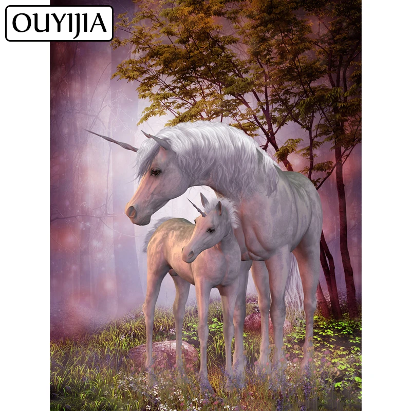 Алмазная 5D картина Лошадь OUYIJIA для творчества полноразмерная вышивка с
