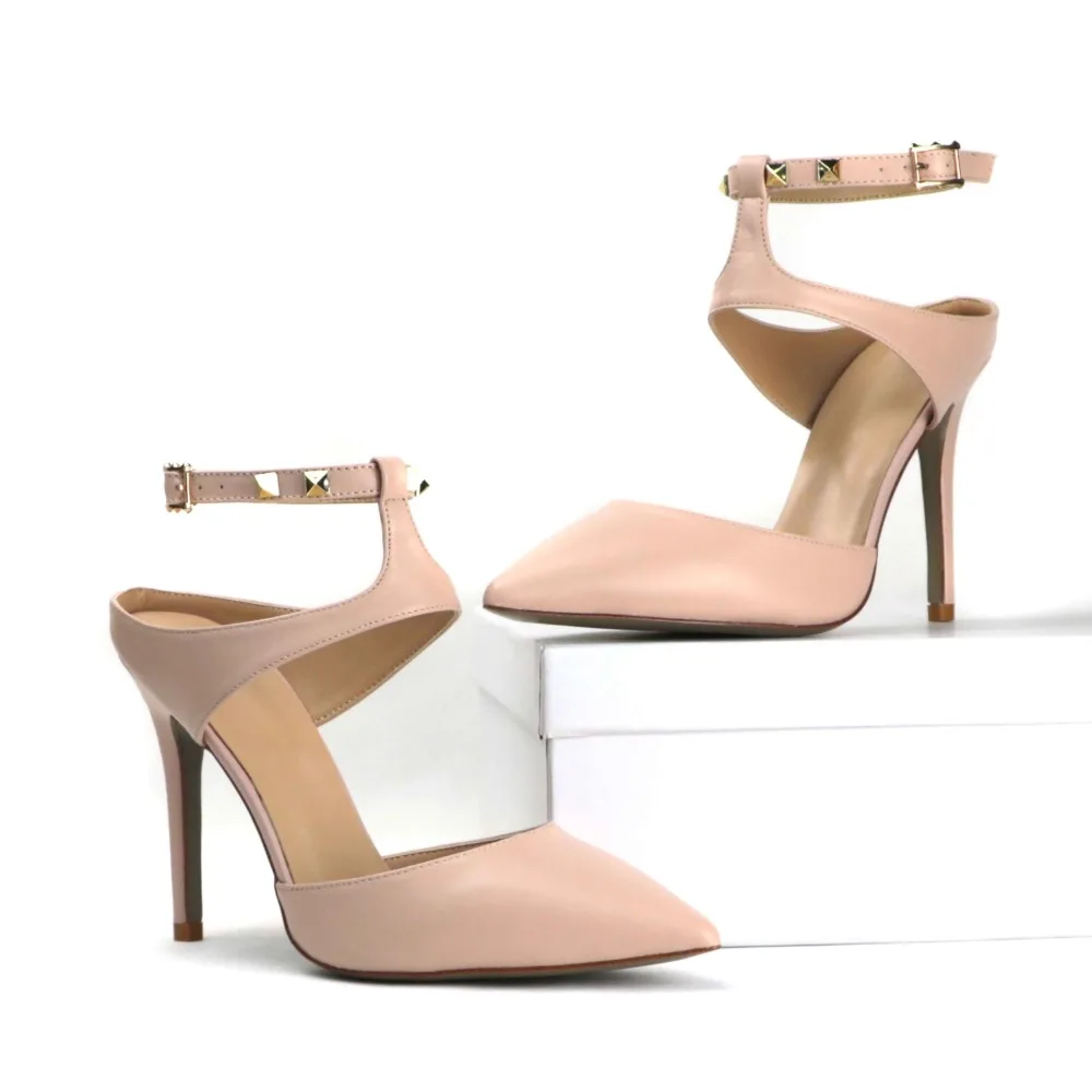 Ladies high heels autumn Genuine Leather pointed toe Ankle Buckle Strap thin heel Pumps Women Fashion dress party shoes цена Ladies high heels autumn Genuine Leather pointed toe Ankle Buckle Strap thin heel Pumps Women Fashion dress party shoes цены онлайн