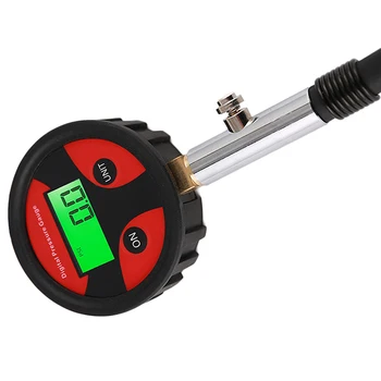 

Valve tool Tyre pressure gauge 230mm Copper 3-200psi Rubber LCD Truck Motorcycle Tire Manometer