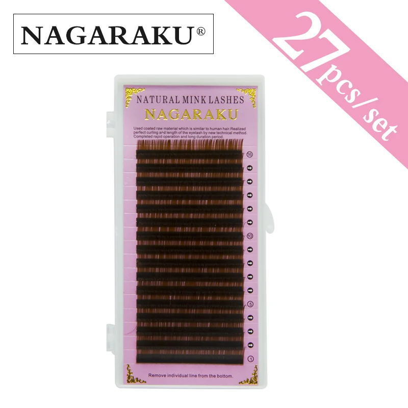 

NAGARAKU 27 cases wholesale light brown color 16rows,brown color eyelash extension,Mink Eyebrow Extensions