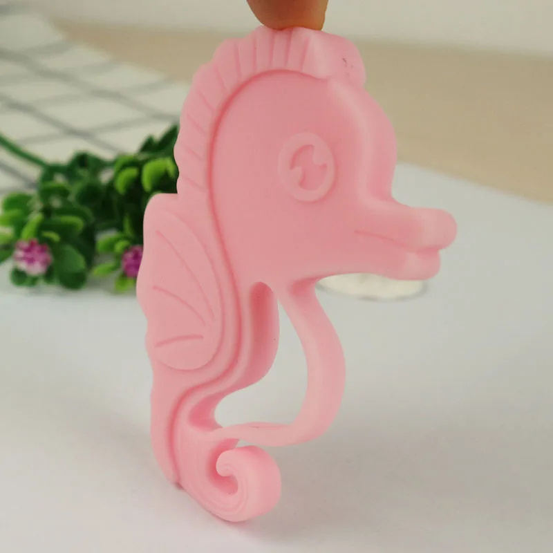 pink  Hippocampus teethers