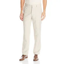 Новые мужские удобные льняные брюки цвета хаки с плоской передней частью, Свадебные брюки для вечеринки, костюм для жениха, брюки