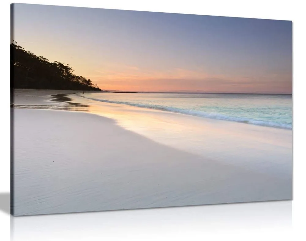 

Pretty Soft Colours Beach Sky And Sand Seaside Canvas Wall Art Picture Print On Canvas Home Decor Drop shipping
