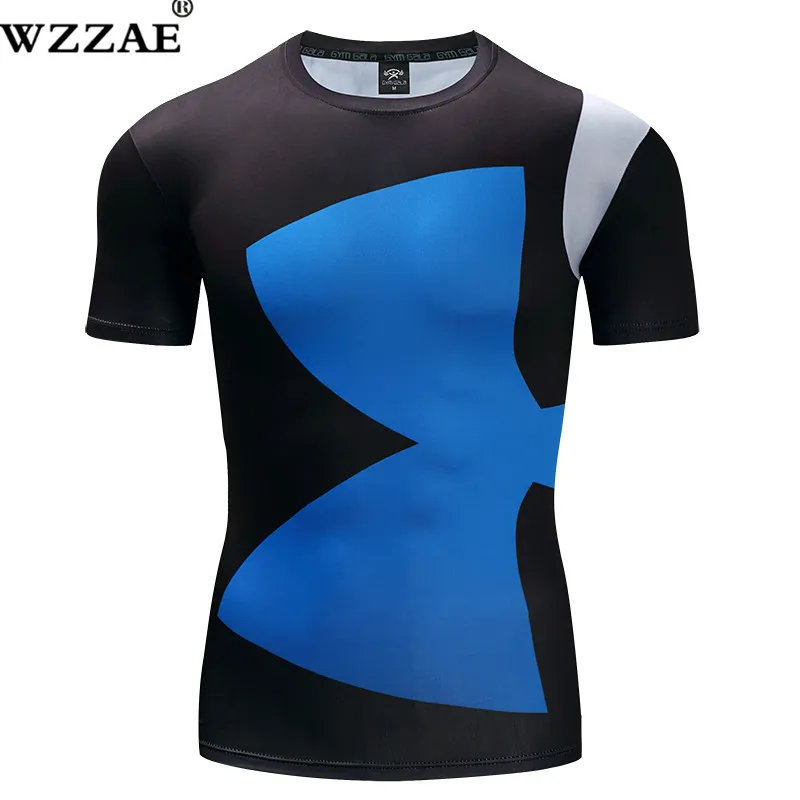 

2018 New Style Printing Fashion 3D Milk Fiber T-shirt Absorb sweat Quick-Drying Compression Movement Tshirt Muscle Brothers fa