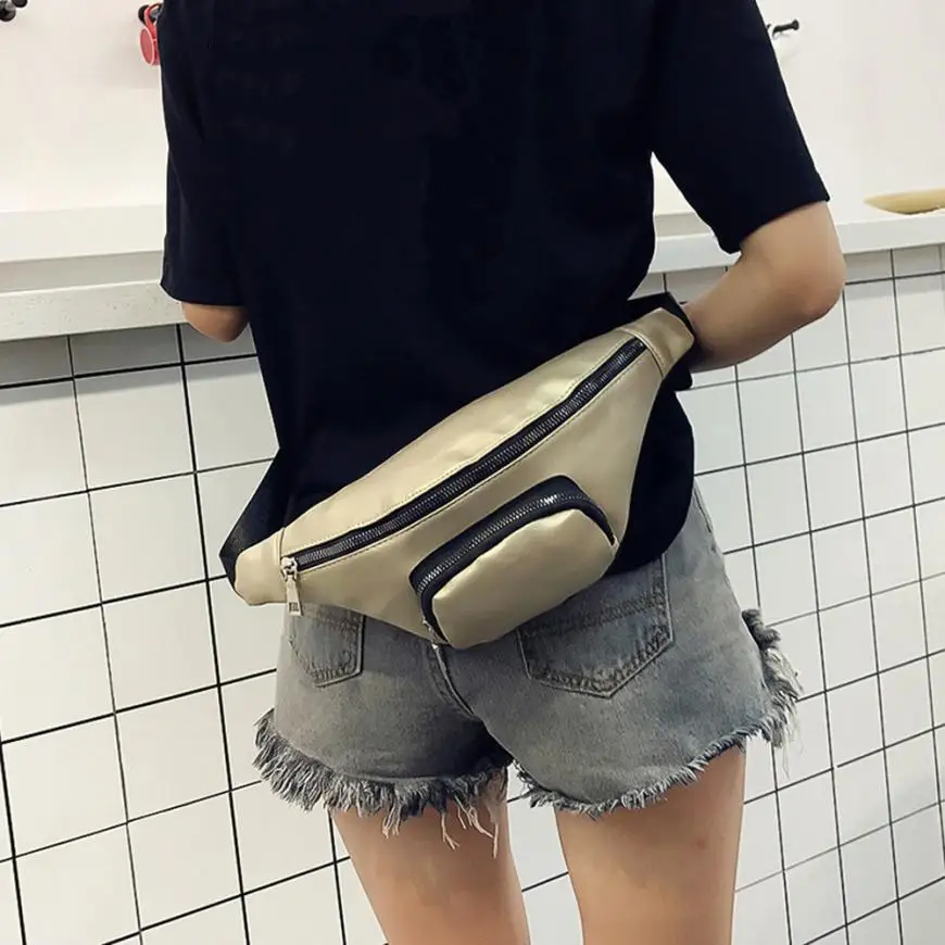 Fishsunday Outdoor Sports Running Bags Women Pure Color Leather