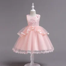New big children's sleeveless mesh princess wedding dress dress birthday party Christmas girl show dress new pattern girl princess foreign trade sleeping princess show serve thick dress mesh