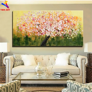 

Thick Textured Picture Flower Hand painted Modern Abstract Oil Painting on Canvas for Living Room Wall Art Home Decoration SL015