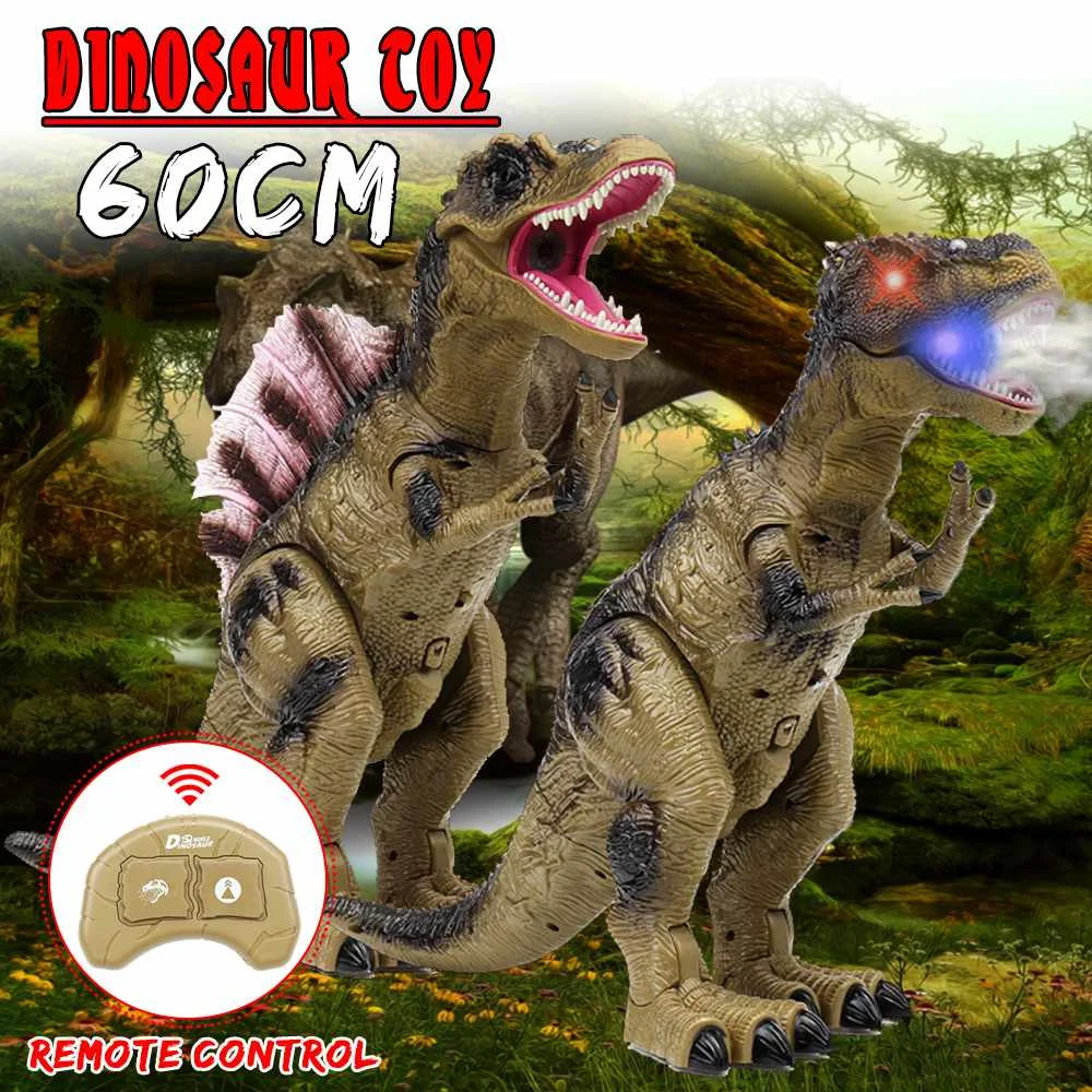

Big Size Remote Control Dinosaur Electric RC Toys Walking Spinosaurus for Kids with Light, Spray and Sound Dinosaur Controller