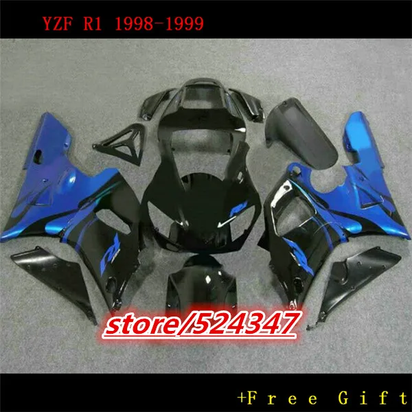 B обтекатель комплект для R1 1998 1999 YZF 98 99 черный синий кузова Комплект аксессуары
